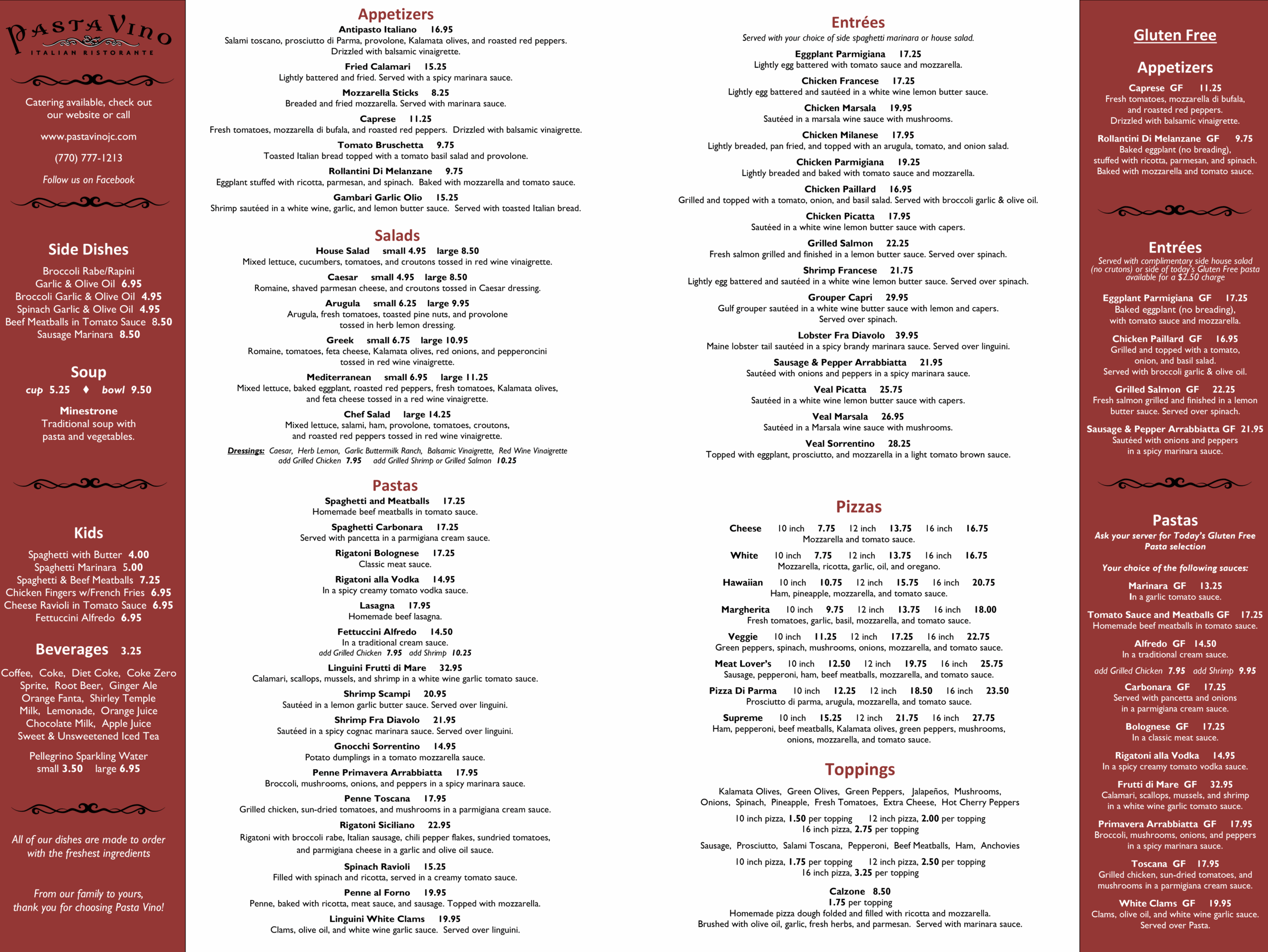 dinner menu 10.01